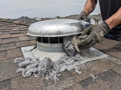 Cleaning Dryer Vent On Roof in The Villages